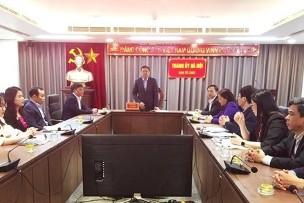 Lãnh đạo Ban Tổ chức Thành ủy Hà Nội khai mạc kỳ thi.