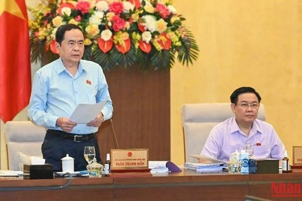 Phó Chủ tịch Thường trực Quốc hội Trần Thanh Mẫn điều hành nội dung phiên họp. (Ảnh: Duy Linh)