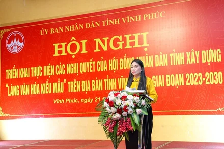 Bí thư Tỉnh ủy Hoàng Thị Thúy Lan phát biểu ý kiến chỉ đạo.