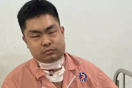 Đối tượng Lương Quí Lộc tại bệnh viện.