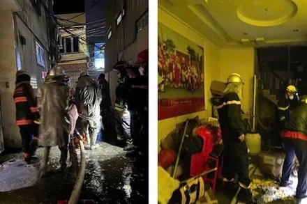 Hiện trường vụ cháy. (ẢNH: CATP HÀ NỘI)