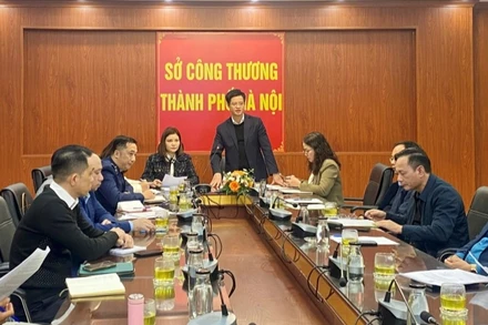 Quang cảnh buổi làm việc giữa Bộ Công thương và Sở Công thương Hà Nội.