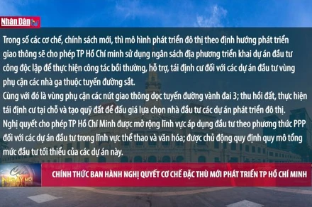 Chính thức ban hành Nghị quyết cơ chế đặc thù mới phát triển TP Hồ Chí Minh