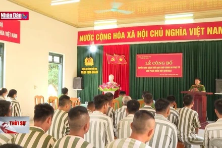 Công bố quyết định giảm thời hạn chấp hành án phạt tù cho phạm nhân