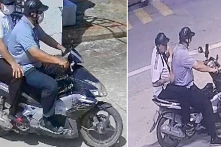 Hai đối tượng di chuyển bằng xe máy.