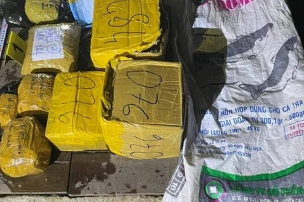 Công an tỉnh đang làm rõ số kim loại nghi là vàng. (Ảnh: Công an tỉnh An Giang)