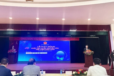 Ông Đặng Hải Dũng, Phó Cục trưởng Cục Đổi mới sáng tạo, Chuyển đổi xanh và Khuyến công, Bộ Công thương phát biểu tại Lễ phát động. (Ảnh: LÊ CHI) 