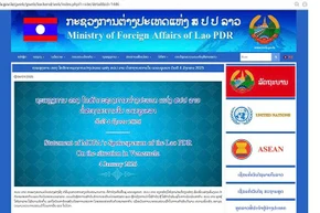 Trang web của Bộ Ngoại giao Lào đăng thông tin.