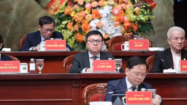 Chủ tịch Hội Nhà báo Việt Nam Lê Quốc Minh tại Đại hội đại biểu toàn quốc Mặt trận Tổ quốc Việt Nam lần thứ XI.