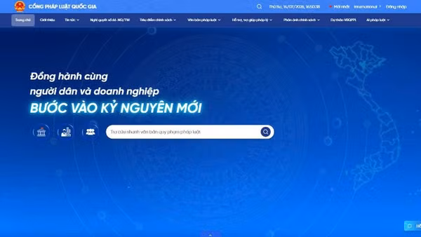 Cổng Pháp luật quốc gia. (Ảnh: TL)
