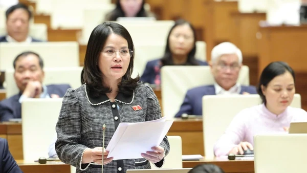 Đại biểu Nguyễn Hoàng Bảo Trân (Đoàn Thành phố Hồ Chí Minh). (Ảnh: DUY LINH)