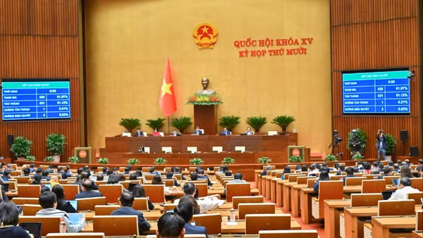 Quốc hội biểu quyết thông qua Nghị quyết về thí điểm một số cơ chế, chính sách đặc thù để thực hiện các dự án lớn, quan trọng trên địa bàn Thủ đô. (Ảnh: DUY LINH)