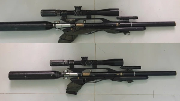 Hai khẩu súng được tịch thu.