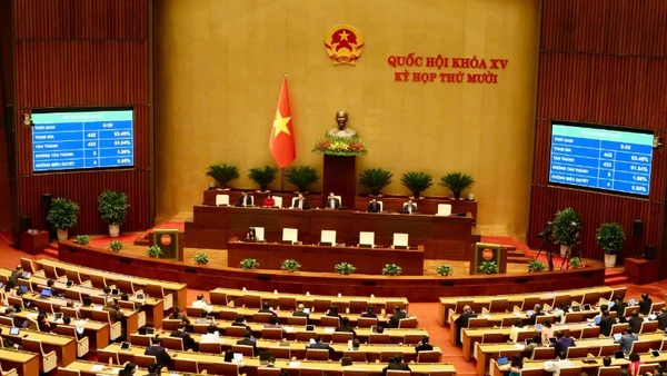 Quốc hội khóa XV biểu quyết thông qua Luật Chuyển đổi số.