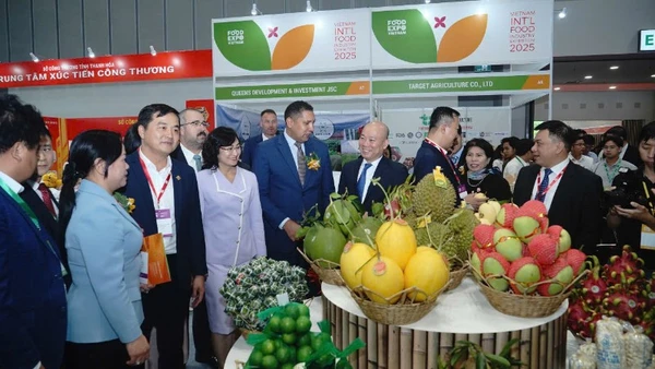 Khách tham quan không gian Triển lãm quốc tế Công nghiệp Thực phẩm Việt Nam 2025-Vietnam Foodexpo 2025. (Ảnh: THẾ ANH) 