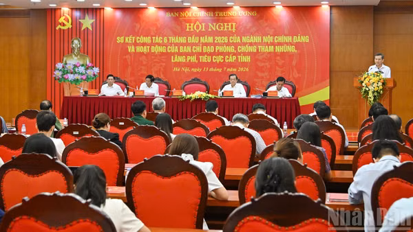 Hội nghị sơ kết công tác 6 tháng đầu năm 2026 của ngành Nội chính Đảng. (Ảnh: THỦY NGUYÊN)
