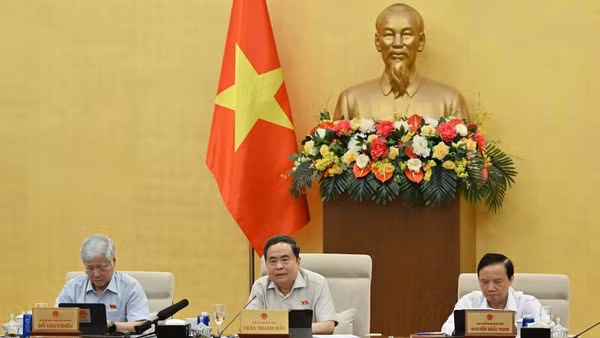 Chủ tịch Quốc hội Trần Thanh Mẫn phát biểu tại Phiên họp thứ 4 của Ủy ban Thường vụ Quốc hội. (Ảnh: THỦY NGUYÊN)