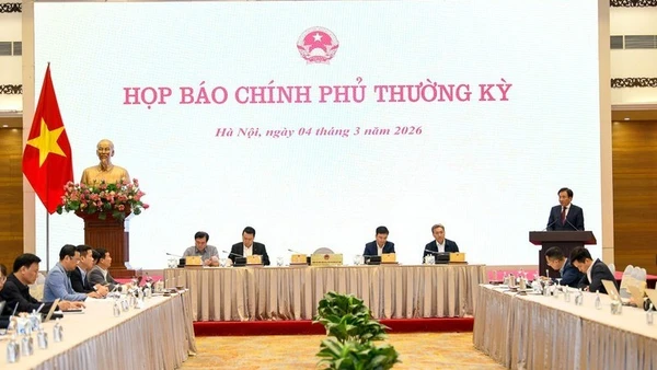 Quang cảnh họp báo. (Ảnh: VGP)