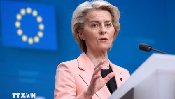 Chủ tịch Ủy ban châu Âu (EC) Ursula von der Leyen. (Ảnh: THX/TTXVN)