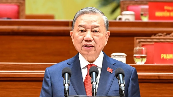 Tổng Bí thư Tô Lâm phát biểu tại phiên bế mạc Đại hội đại biểu toàn quốc lần thứ XIV của Đảng Cộng sản Việt Nam. (Ảnh: DUY LINH)