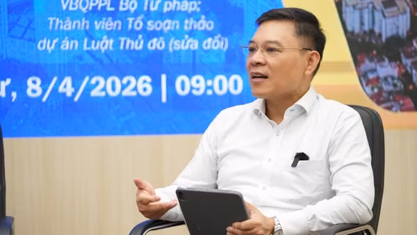 Ông Nguyễn Quốc Hoàn, Vụ trưởng Công tác xây dựng văn bản quy phạm pháp luật, Bộ Tư pháp; Thành viên Tổ soạn thảo dự án Luật Thủ đô (sửa đổi). (Ảnh: ND)