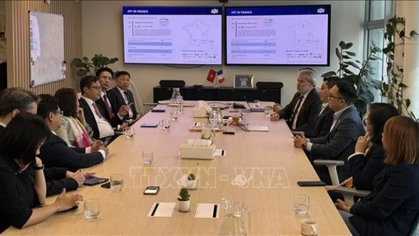 Đại sứ Trịnh Đức Hải làm việc với lãnh đạo FPT.