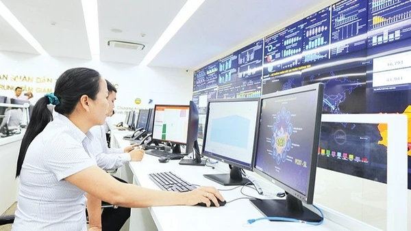 Trung tâm Điều hành thông minh tỉnh Bình Phước. (Ảnh: NHẤT SƠN)