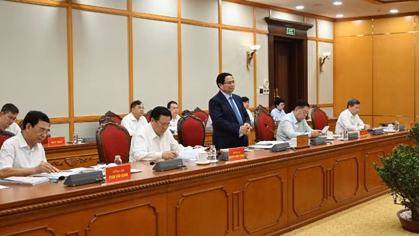 Tổ công tác của Bộ Chính trị làm việc với các Ban thường vụ Tỉnh ủy, Thành ủy về Đại hội Đảng nhiệm kỳ 2025-2030. (Ảnh: TRẦN HẢI)