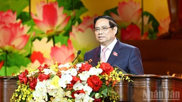 Thủ tướng Chính phủ Phạm Minh Chính phát động phong trào thi đua trong cả nước. (Ảnh: TRẦN HẢI)