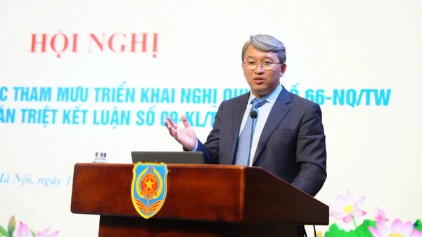 Bộ trưởng Tư pháp Nguyễn Hải Ninh phát biểu kết luận hội nghị. (Ảnh: TL)