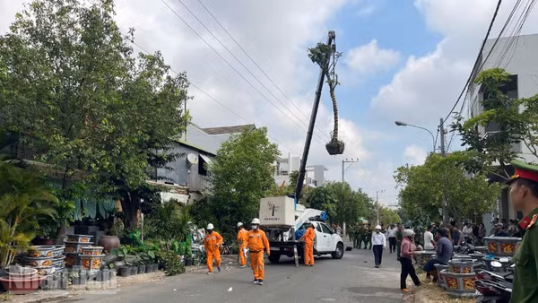 Ngành điện khắc phục sự cố.