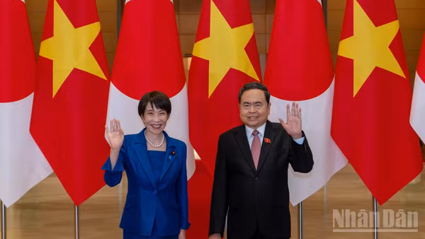 Chủ tịch Quốc hội Trần Thanh Mẫn và Thủ tướng Nhật Bản Takaichi Sanae.