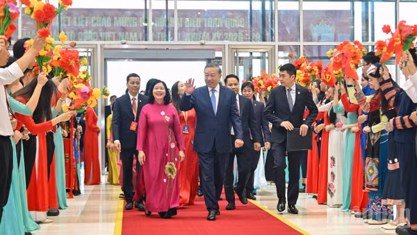 Tổng Bí thư, Chủ tịch nước Tô Lâm tới dự Đại hội đại biểu toàn quốc Mặt trận Tổ quốc Việt Nam lần thứ XI.