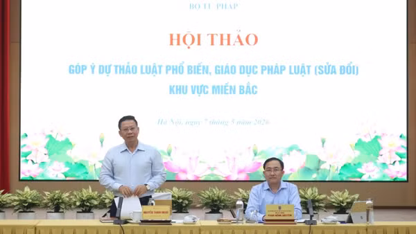 Thứ trưởng Tư pháp Nguyễn Thanh Ngọc phát biểu khai mạc hội thảo. (Ảnh: TL)