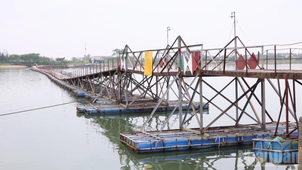 Cầu dân sinh Triệu Độ bắc qua sông Thạch Hãn nhiều năm nay phục vụ nhu cầu đi lại của người dân.