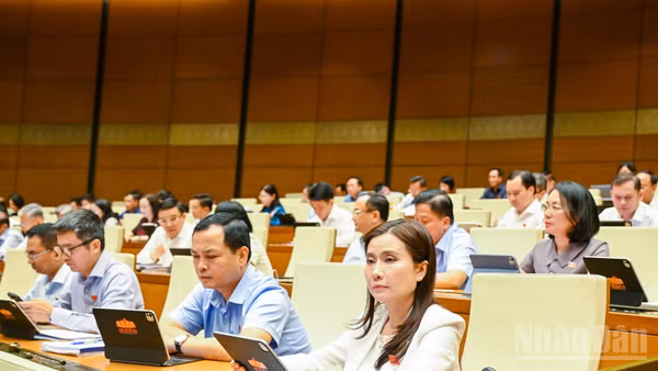 Quốc hội thảo luận tại hội trường. (Ảnh: DUY LINH)