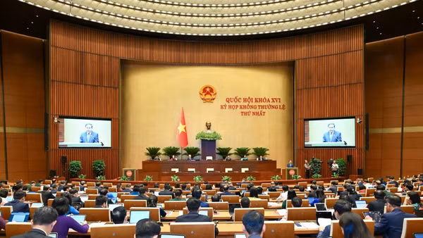 Quang cảnh phiên khai mạc Kỳ họp sáng 3/8. (Ảnh: DUY LINH)