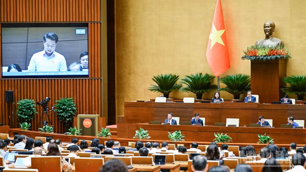 Quốc hội thảo luận ở hội trường. (Ảnh: DUY LINH)