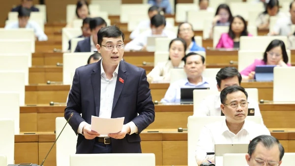 Đại biểu Đỗ Đức Hiển (Đoàn Thành phố Hồ Chí Minh) phát biểu. (Ảnh: DUY LINH)