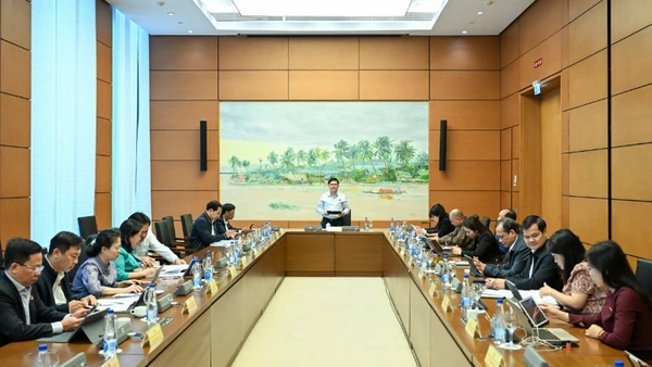 Đại biểu Quốc hội thảo luận tại tổ về dự án Luật Quy hoạch (sửa đổi). (Ảnh: DUY LINH)