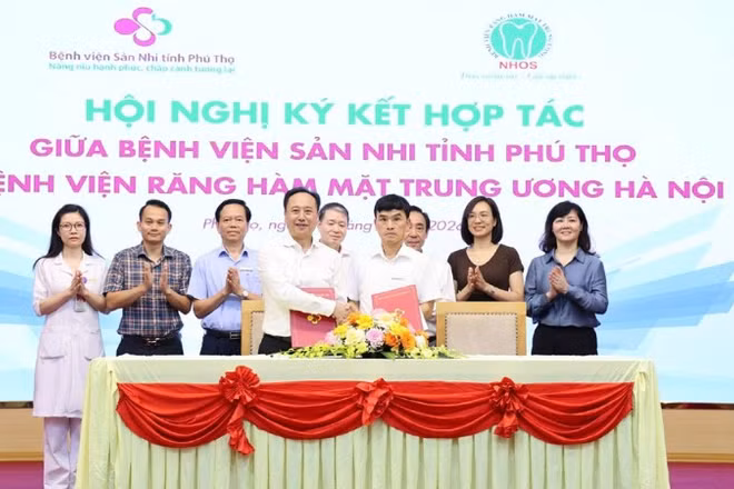 Ký kết hợp tác giữa Bệnh viện Sản Nhi Phú Thọ và Bệnh viện Răng Hàm Mặt Trung ương.