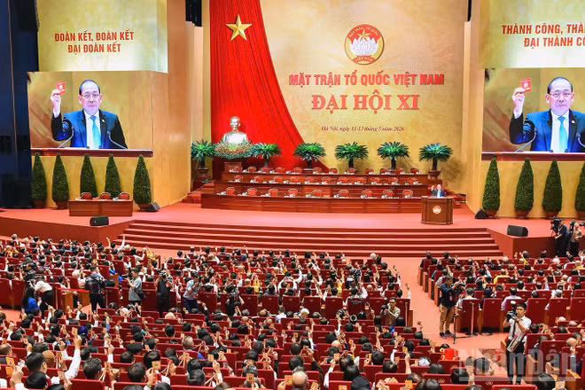 Quang cảnh phiên trù bị Đại hội đại biểu toàn quốc Mặt trận Tổ quốc Việt Nam lần thứ XI. (Ảnh: Báo Nhân Dân)