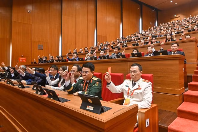 Đại biểu biểu quyết thông qua Quy chế làm việc của Đại hội.