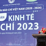 Ông Nguyễn Thanh Lâm, Thứ trưởng Thông tin và Truyền thông phát biểu tại Diễn đàn Kinh tế Báo chí 2023. Ảnh: TTXVN 