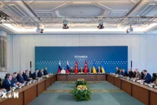 Vòng đàm phán hòa bình thứ hai giữa Ukraine và Nga được tổ chức tại Istanbul, Thổ Nhĩ Kỳ, ngày2/6/2025. (Ảnh: XINHUA)