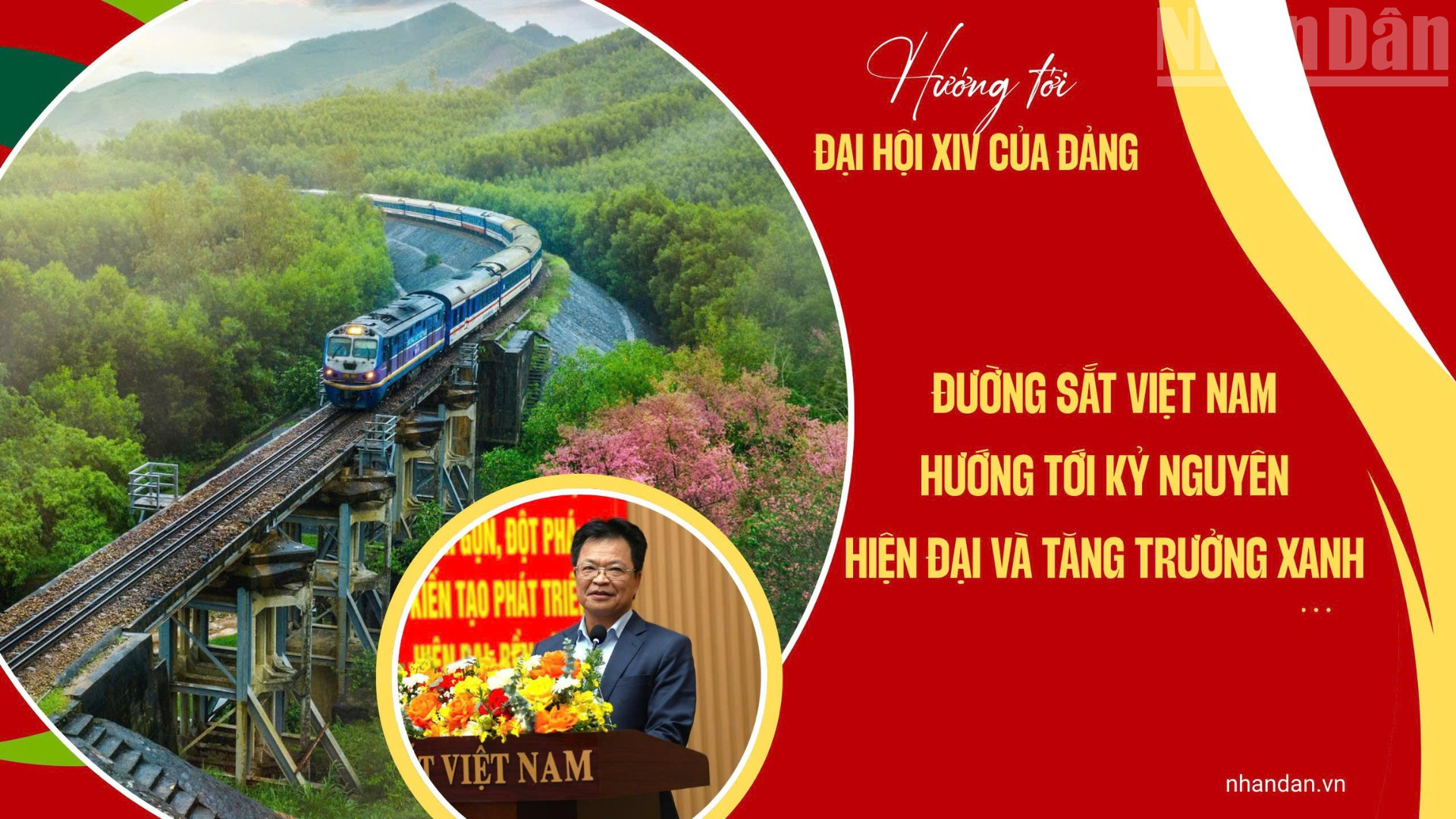 Hướng tới Đại hội đại biểu toàn quốc lần thứ XIV của Đảng, đường sắt Việt Nam đang đứng trước “thời điểm vàng” với những dự án mang tầm vóc lịch sử, trong đó có đường sắt tốc độ cao bắc-nam và các tuyến kết nối liên vùng, liên vận quốc tế.