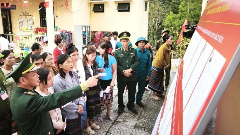 Bản Hôi Rấy, xã Trường Sơn, tỉnh Quảng Trị trước giờ bầu cử sớm. (Ảnh: HƯƠNG GIANG)