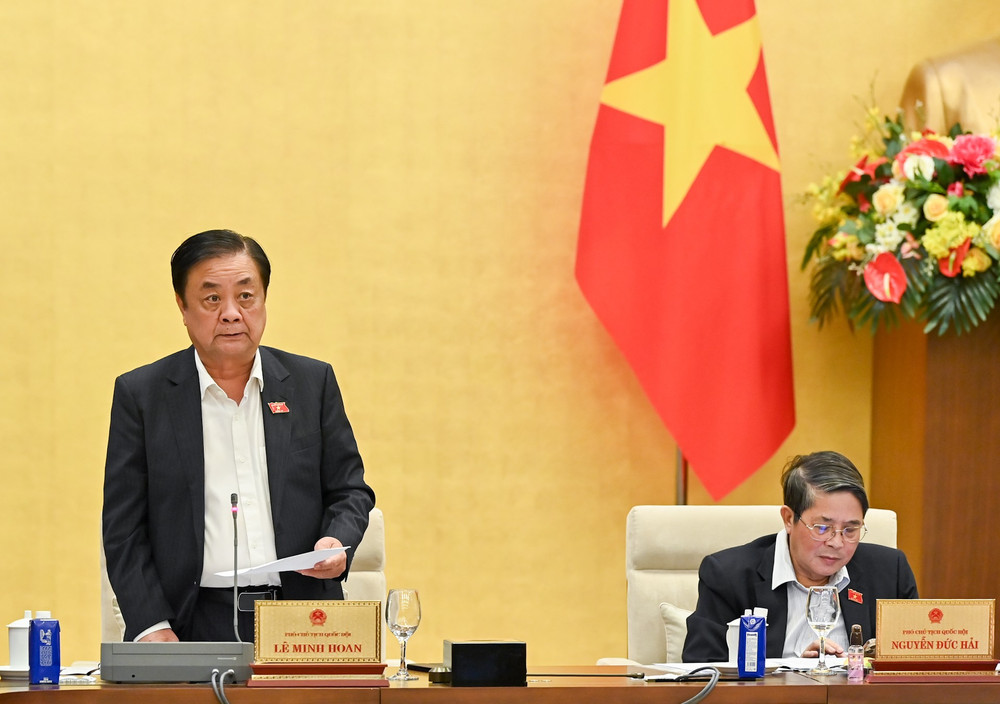 Phó Chủ tịch Quốc hội Lê Minh Hoan điều hành nội dung thảo luận tại phiên họp. (Ảnh DUY LINH) bnd-6417.jpg