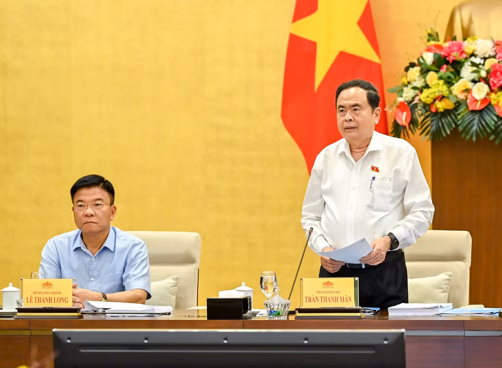 Chủ tịch Quốc hội Trần Thanh Mẫn phát biểu khai mạc phiên họp. (Ảnh: Duy Linh) 