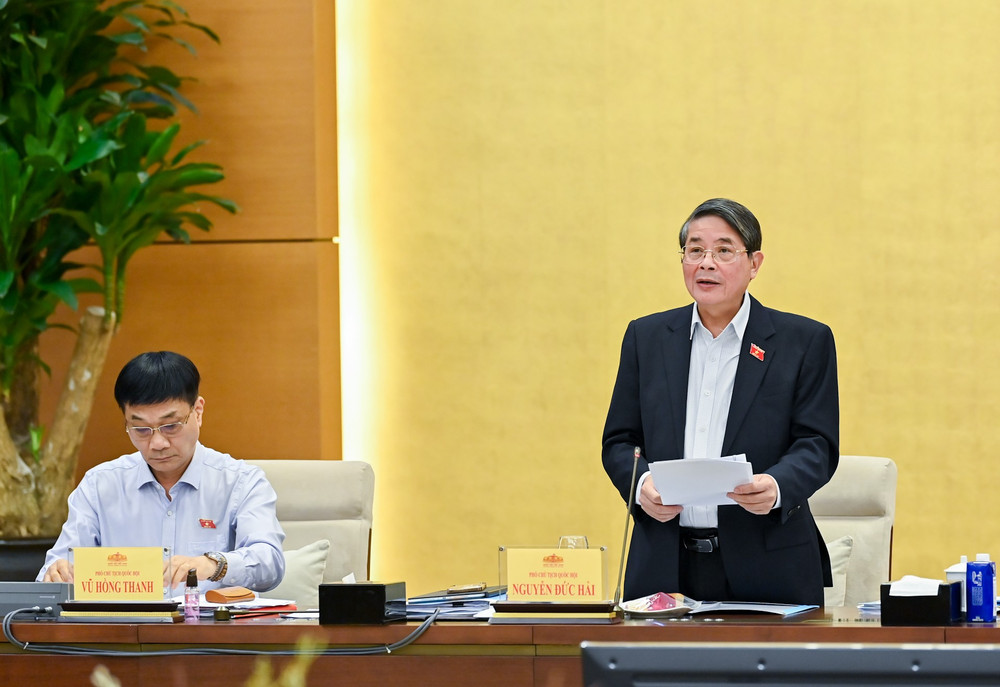Phó Chủ tịch Quốc hội Nguyễn Đức Hải phát biểu ý kiến tại phiên họp. (Ảnh: Duy Linh) pho-ctqh-nguyen-duc-hai.jpg